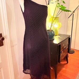 Teaze Me 90s purple and black asymmetrical midi dress Made in USA Size L